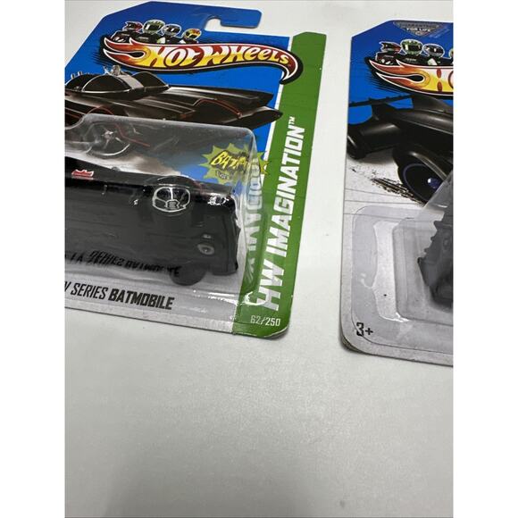 2x Hot Wheels Batmobiles - Batman Live & Classic TV Series Batmobile NEW - Picture 5 of 11